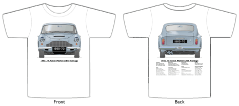 Aston Martin DB6 Vantage 1965-70 T-shirt Front & Back